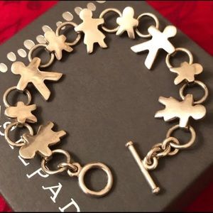 RARE Vintage Silpada Sterling Silver Family Paper Doll Link Bracelet
